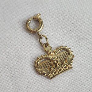 Vintage Gold Tone Crown Royal Bracelet Charm